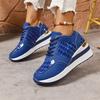 Fashion Spring Autumn Women Sneakers 2025 New Outdoor Lace Up Casual Sports Shoes Women Platform Round Toe Low-top Wedges Sneakers Women