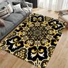 Luxury Black and Gold Floral Mandala Decorative Carpet for Living Room Suitable for Use As an Anti-slip for Living Room Bedroom Sofas