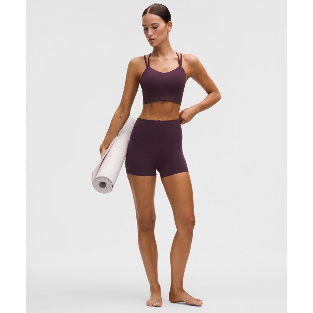 Lululemon Like A Cloud Longline BrA  Light Support  B C Cup BlACk Plum