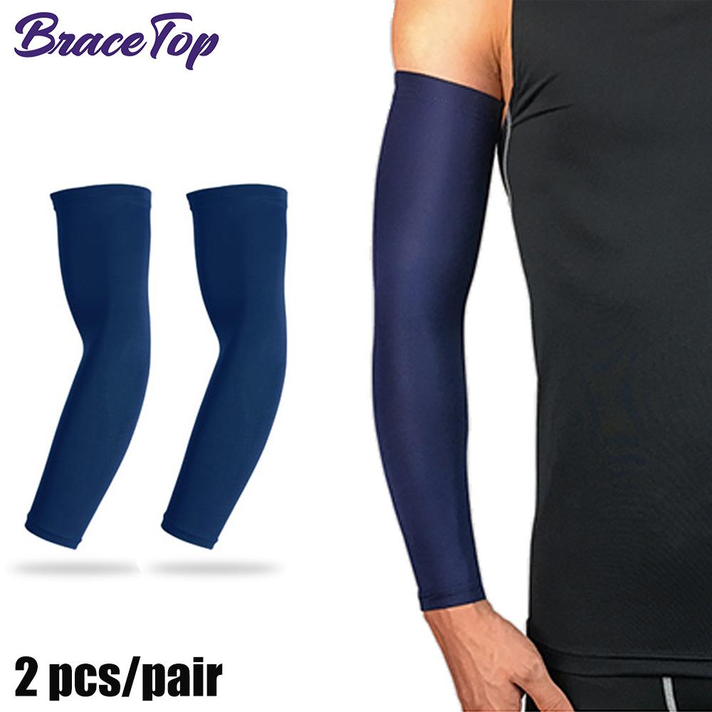 

Durable And Safe Bracetop 1 Pair Breathable Quick Dry Uv Protection Running Arm Sleeves Basketball Elbow Pad Fitness Arm Guards Sports Arm Warmer XL - weight 65-80kg