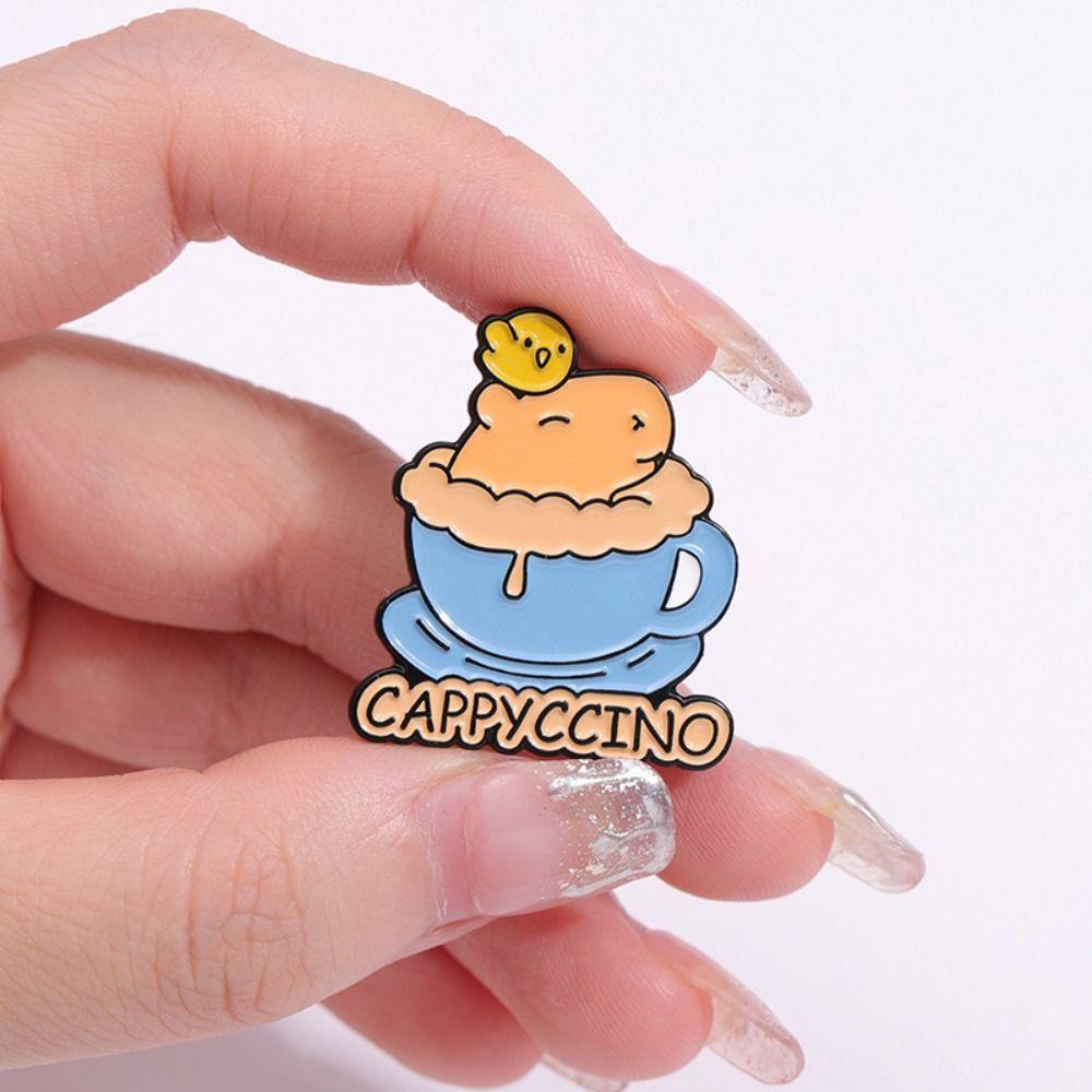 Animal Cartoon Pin Brooch Emoticon Pack Capybara Zinc Zinc Alloy Badge Coat Capybara Brooch  Shirt Pin