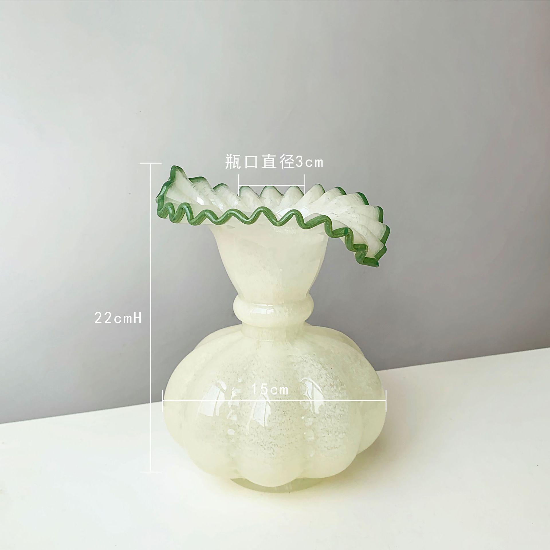 Современные минималистичные вазы, средневековые вазы, тыквенные вазы из стекла ручной работы, французские ретро-вазы