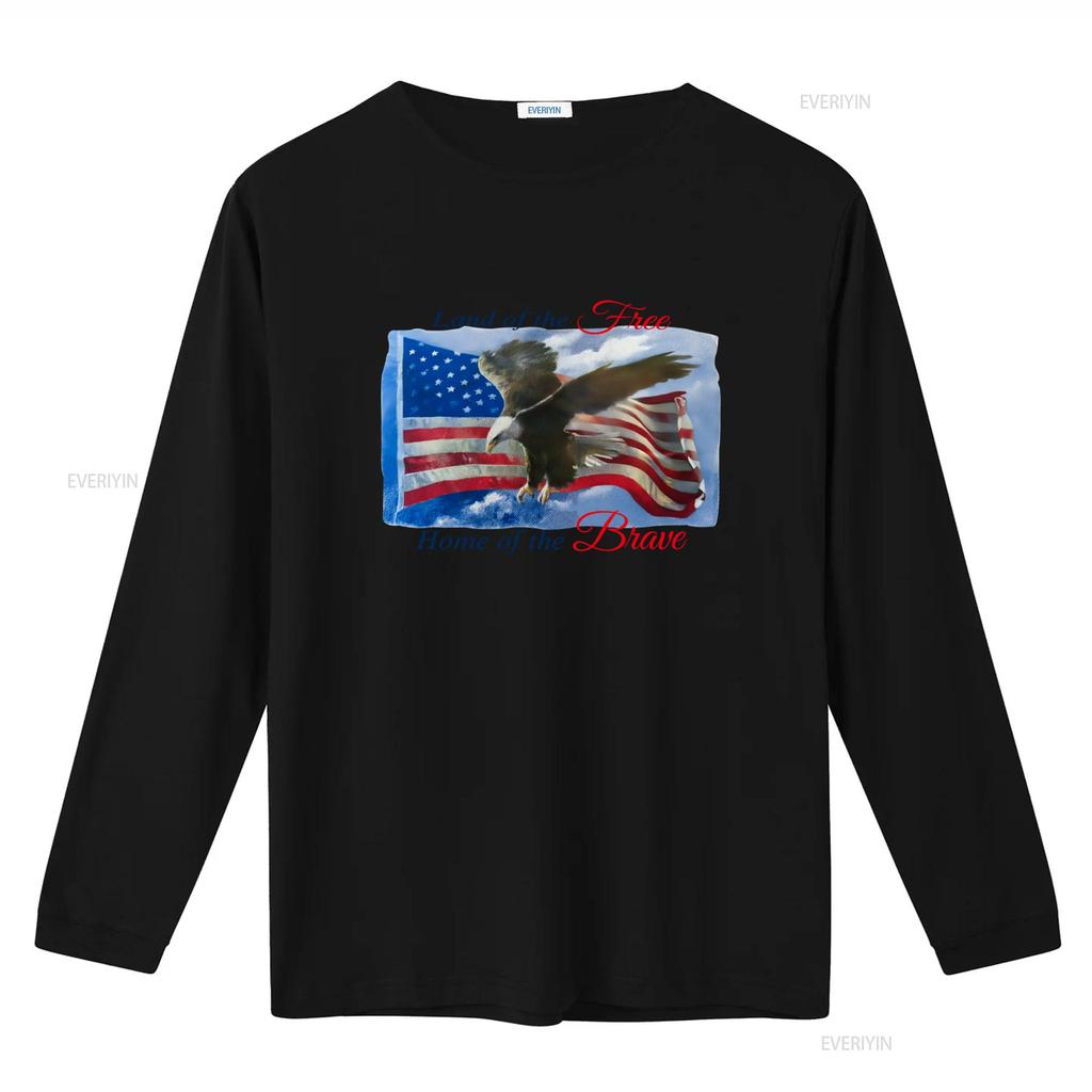 Vintage 90s Land of the Free Home Brave Eagle American Flag 4th July America White T Shirt Size L vintage Washed Soft homme