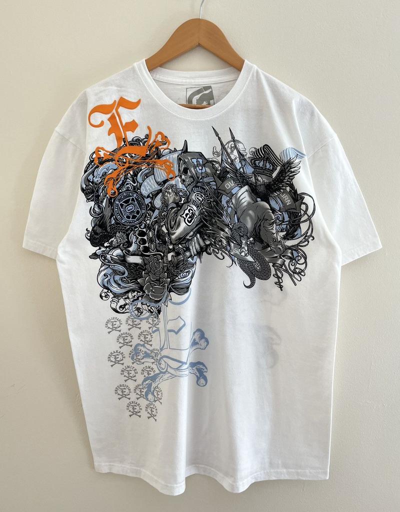 New Harajuku T-shirt Vintage Y2KAffliction Men's White T-shirt White Top