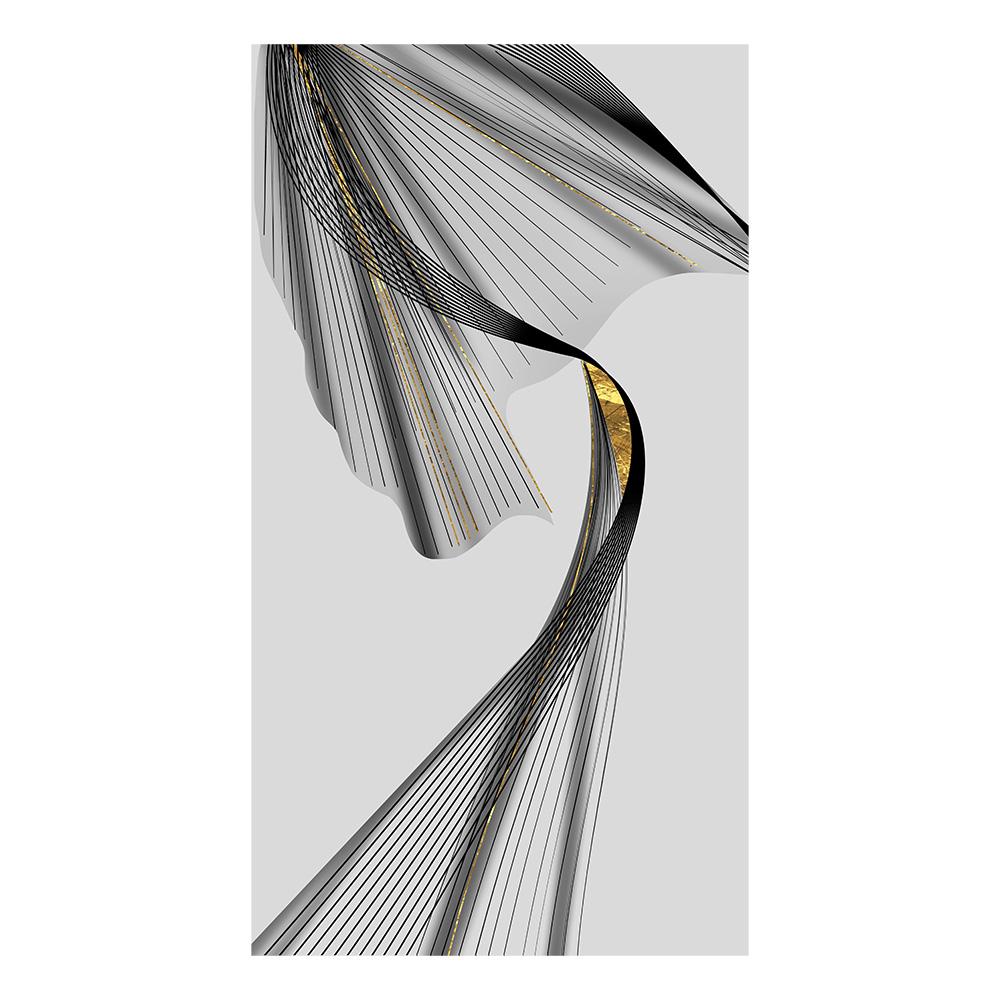 Modern Nordic Abstract Ink Wall Art Canvas Painting Gold and Black Versatile Ribbon Posters Prints Picture for Living Room Decor