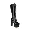 Supply Super high heels female sexy waterproof table pole dance boots night club fashion patent leather boots D