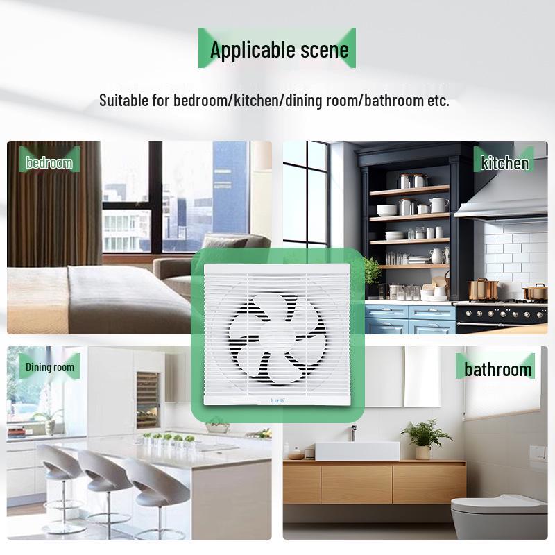 Household Quiet Ventilation Fan for Kitchen, Bedroom, and Bathroom - Energy-Saving and Powerful.