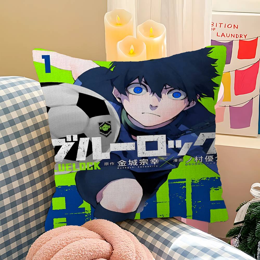 Anime BLUE LOCK Isagi Yoichi Pillow Anime Pillow Sofa Bed Head Pillow Cover Cushion Cover 45x45 Cm Fashion