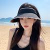 New Summer Sun Protection Hat Women's Large Brim UV Protection Hairpin Hat Showing Face Small Empty Top Sun Hat