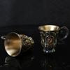 30ml Relief Retro Diamond Pattern Goblet Spirits Drinking Alloy Antique Wine Gift Retro Decoration