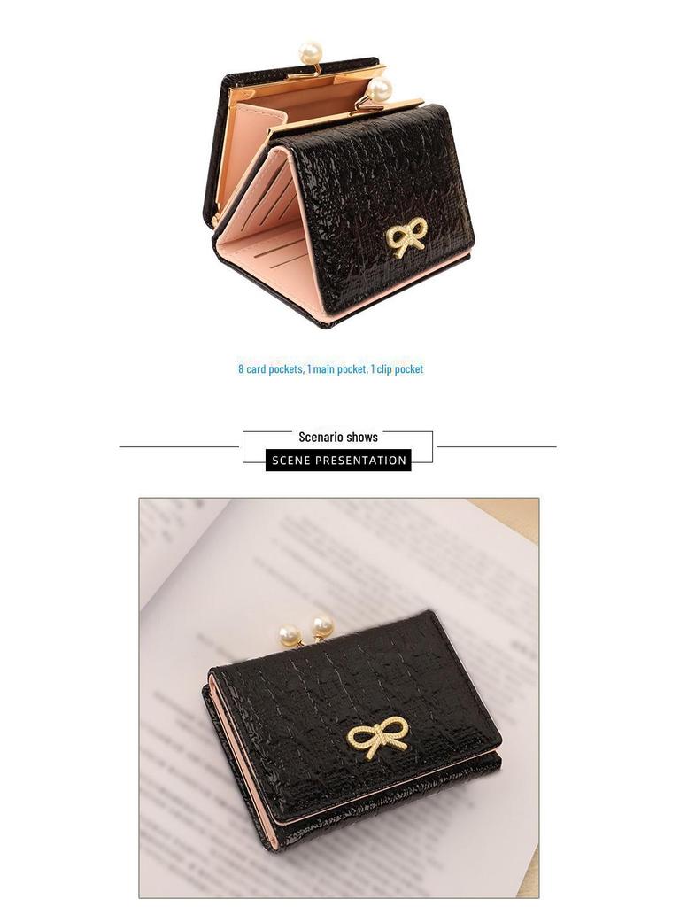 Korean Style Women's Tri-fold Wallet - Cute Cartoon Butterfly Card Holder