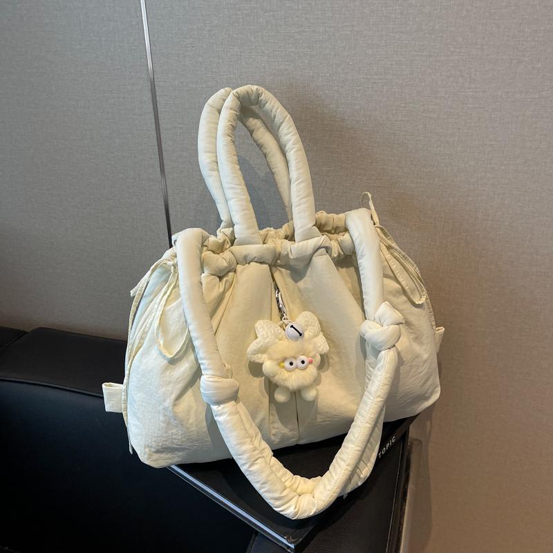 Puffer Tote Bag Lightweight Shoulder Bag Trendy Puffy Handbag Large Capacity Pillow Shopper Bag for Women Work Shopping Travel