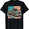 American Flag Trucker Dump Truck Driver T Shirt