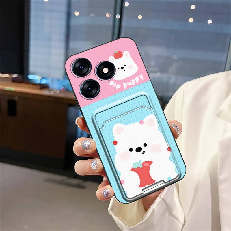 Card slot Dirt-resistant Phone Case For Tecno Spark10 4G/K15K Card bag Silicone Anti-knock Cover Durable Full wrap TPU