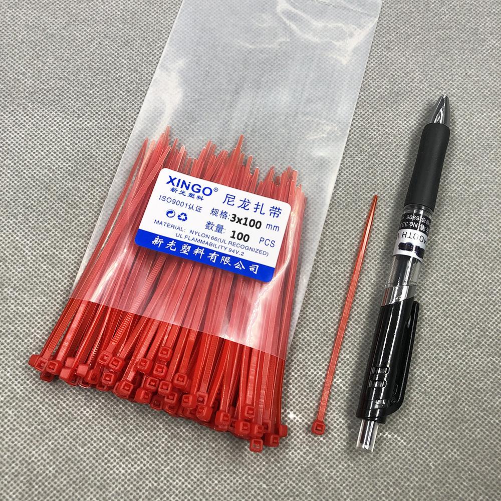 100 teile/beutel 8 Farbe 2,5mm x 100mm 2,5mm * 100mm Selbstsichernde Nylon Draht Kabelbinder kabelbinder Weiß Schwarz Organizer Befestigen Kabel