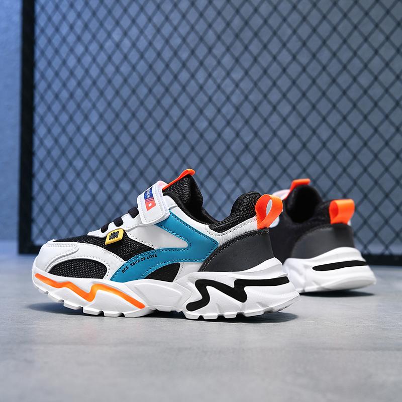 Kids Leather Surface or Double Mesh Sport Shoes Sizes 28-40 Casual Sneakers