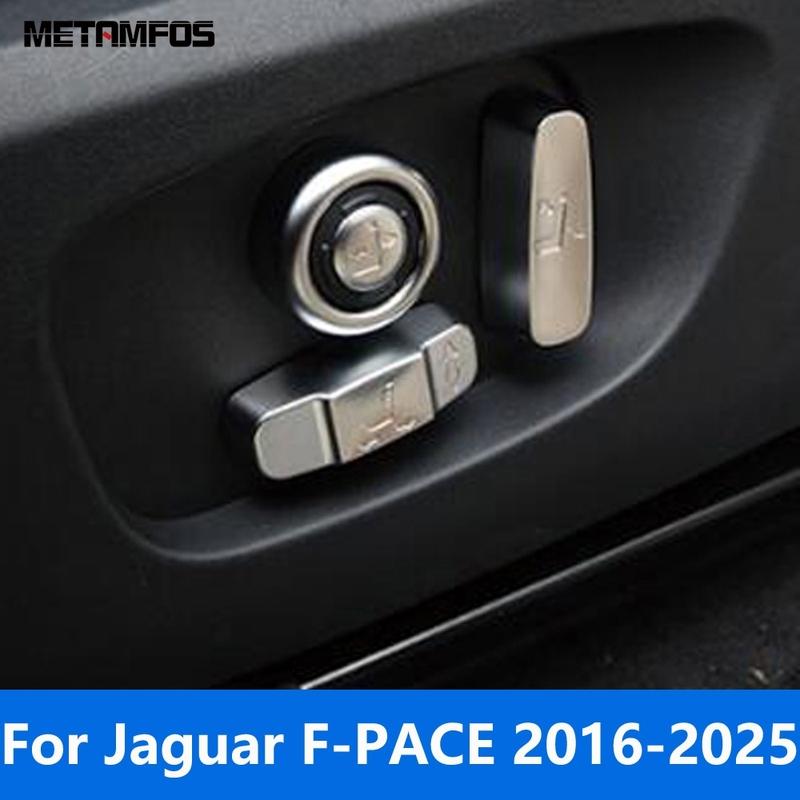 For Jaguar F-Pace 2016- 2024 2025 Matte Seat Adjustment Switch Control Button Cover Trim Interior Accessories Car Styling