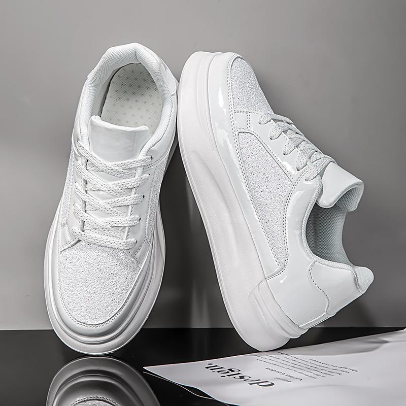 MCTIN Обувь для женщин, кроссовки на платформе с пайетками, для пар, легкая нескользящая обувь для мужчин