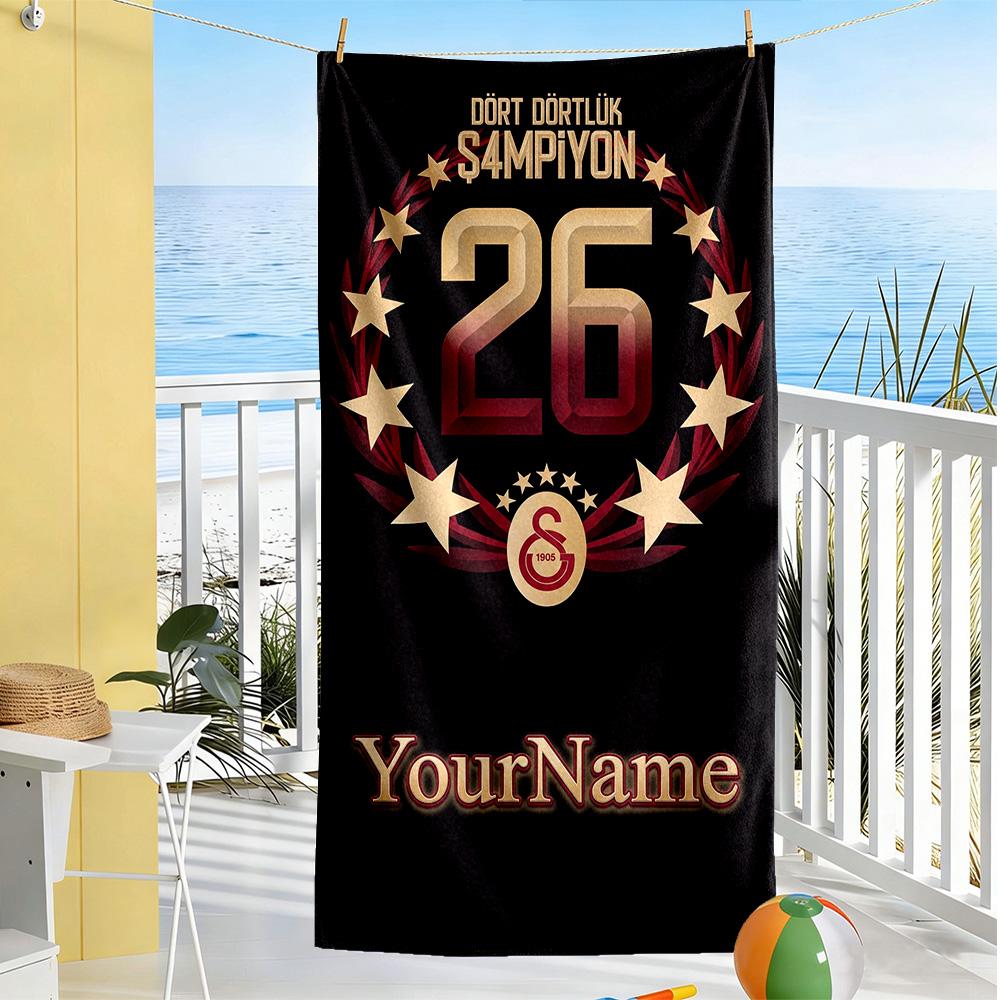 Galatasaray Personalized Name Beach Towel High Absorbency & Quick-Dry
