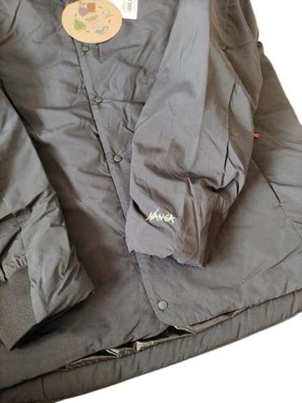 NANGA Soft Down and Unisex Lightweight Outerwear 2025 No-Collar Cardigan, Black, Men's Women's Jacket, (JP, Alphabet, XL, BLACK)