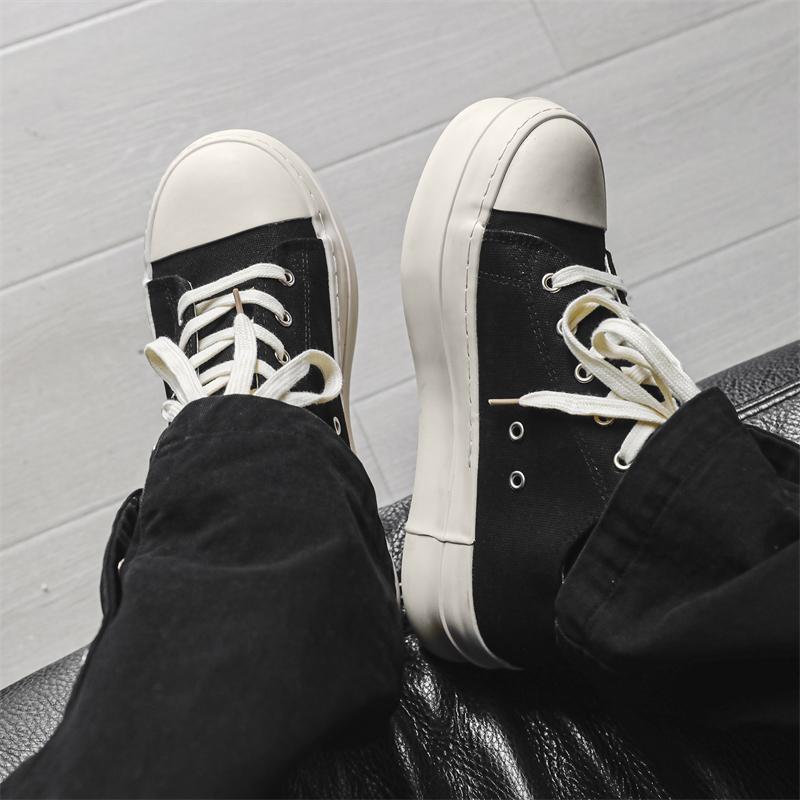 2025 New Men's Lace-Up Sneakers Casual Shoes Thick Sole Comfortable Walking Shoes Male Athletic Skate Footwear