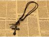 Trendy European & American Cross Cowhide Necklace