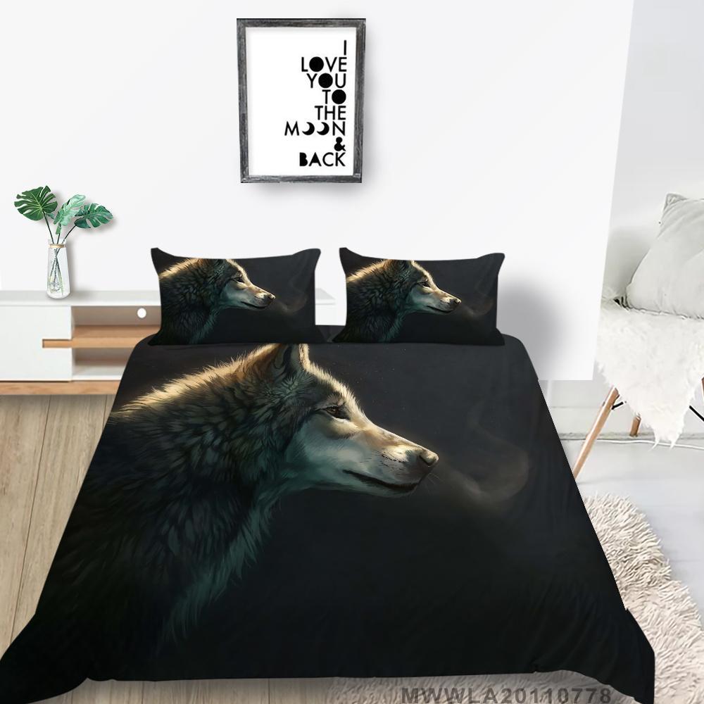 2023 New Style 3D Wolf Print Bedding Suit Comforter Duvet Cover Quilt Covers Bedspread Bed Set Microfiber Single Double King Size Pillowcase
