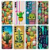 Transparent Phone Case for Samsung Galaxy S25,S24,S23,S22,S20,S21,FE,Ultra,S10,S10E,S9,Plus Soft TPU Cover Cute Cartoon Cactus
