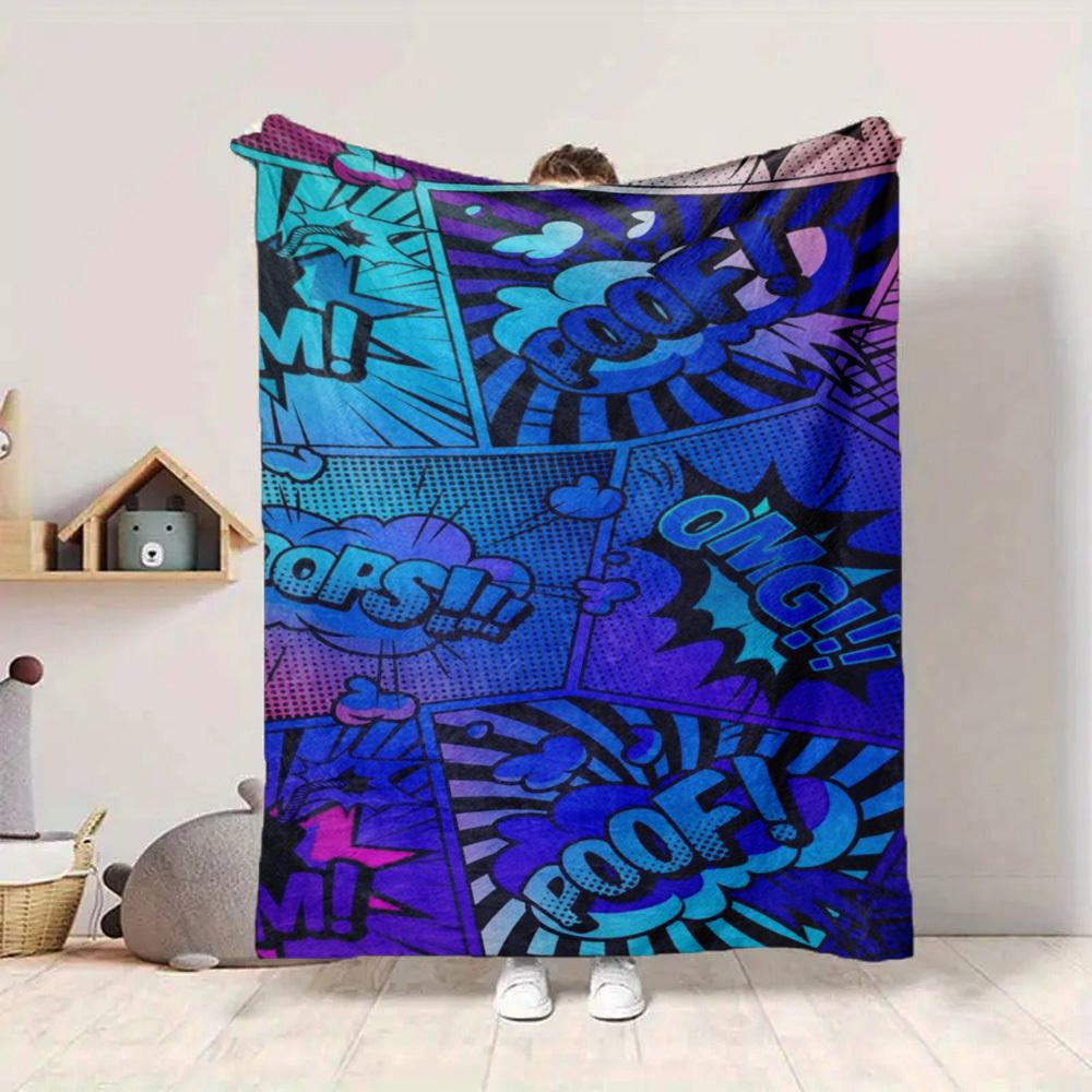 1 Stück Comicbuch, Pop-Art-Druckdecke, Weiche Überwurfdecke - Warm & Gemütlich für Sofa, Bett, Büro und Reisen yy250912226