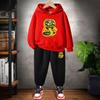 Children's Hoodie+Pants Black Children Cobra Stamp Coat Boys Girls Hoodie Tops Leisure Sweatshirt Toddler 3-12 Year Clothing