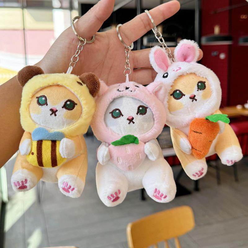 Mofusand Shark Cat Plush Keychain With Keyring For Bag Decor And Collectors Gift