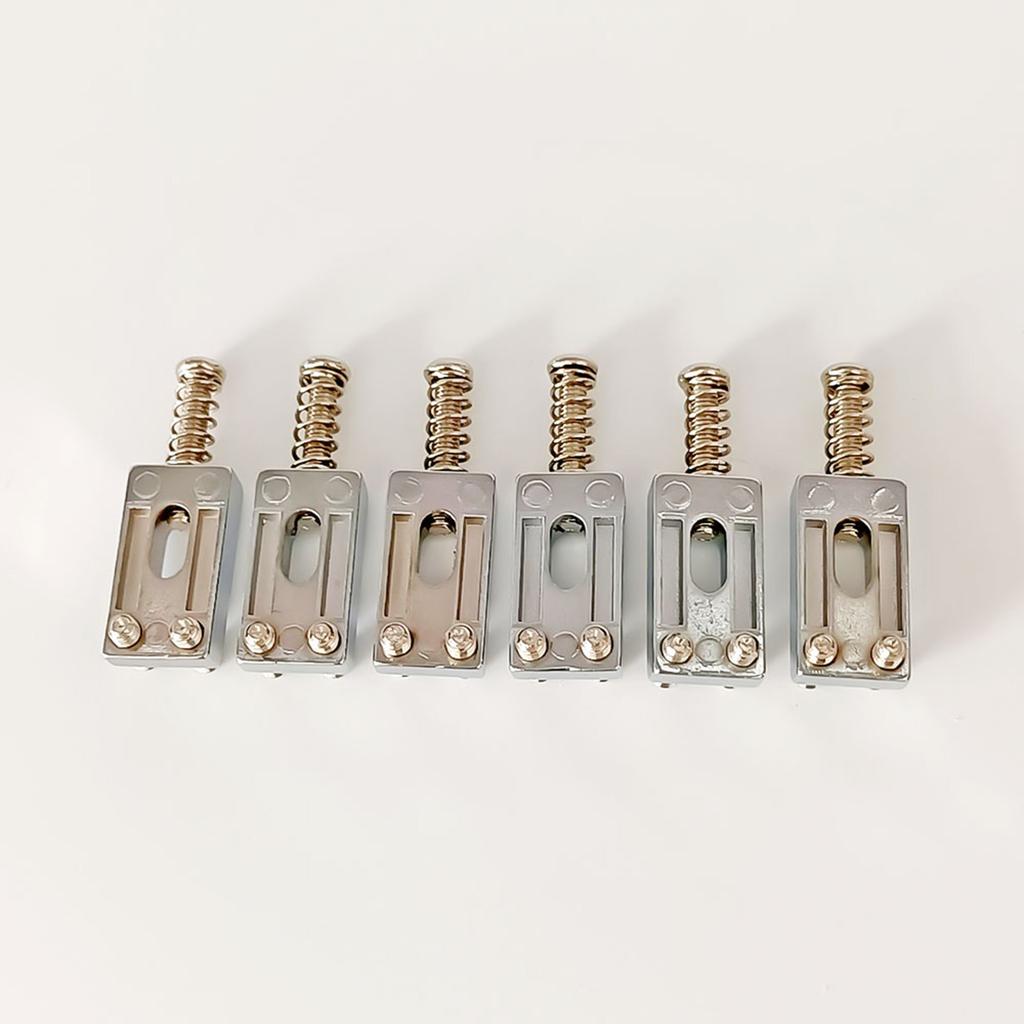 6Pcs Zinc Alloy Bridge Saddles Replacement Tremolo Bridge Saddles Roller Bridge Saddles for Electric Guitar Part