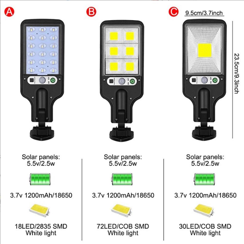 Solar Outdoor Led Courtyard Wall Lamp With 3 Mode Waterproof Motion Sensor Security Lighting Street Lights for Garden Patio Path