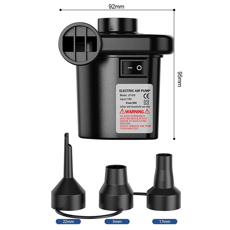 Portable 12V DC Electric Air Pump for Inflatables Mini Inflator Deflator Pumps with 3 Nozzles