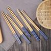 Reusable 5 Pairs Tableware Handmade Bamboo Japanese Wood Chopsticks Sushi Food Wooden Chop Sticks