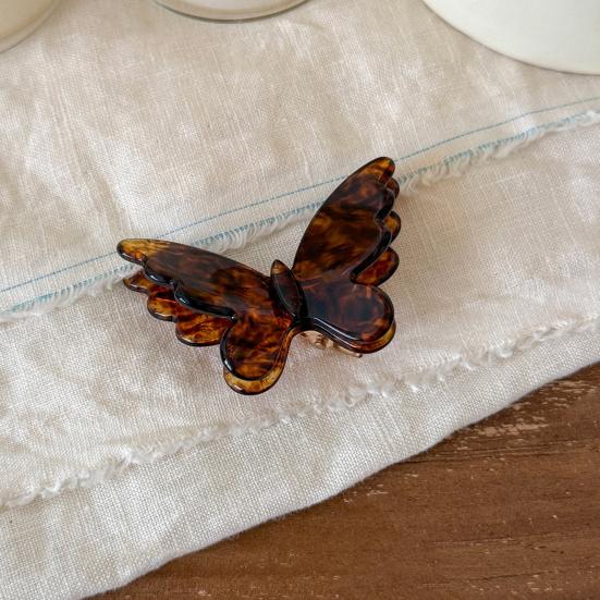 baizihuahu Side Bang Hair Clip, Three-Dimensional Butterfly Decor Hairpin, Acetate Plate Accessories for Secure Bangs And Half-Tied
