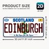 Segno Murale Metallico Design Targa Scozzese Vintage Edimburgo Scozia - Placca Decorativa in Alluminio con Bandiera Scozzese e "Atene di t