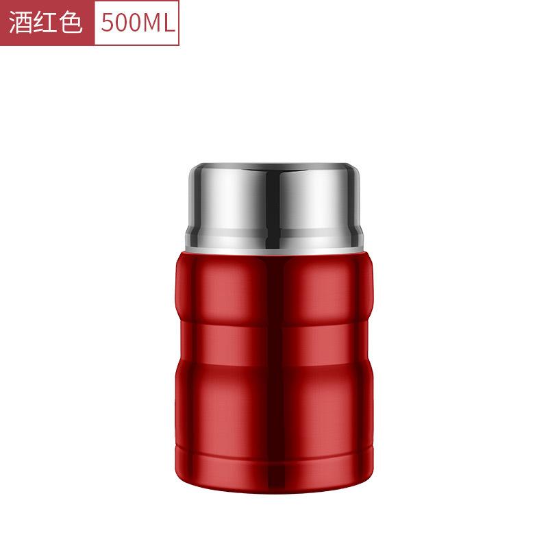 Creative Steel Vacuum Thermos Cup 500ml Double Wall Home Porridge Soup Carrying Vacuum Pot