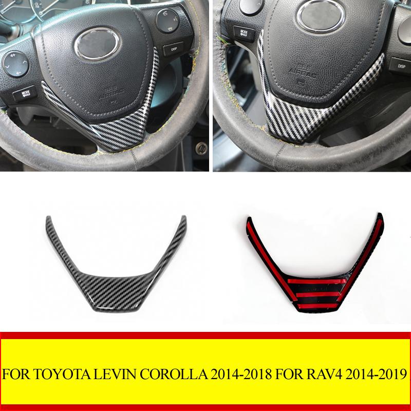 For Toyota Levin Corolla 2014-2018 for RAV4 2014-2019 Car Steering Wheel Trim Cover Chrome Sticker Accessories
