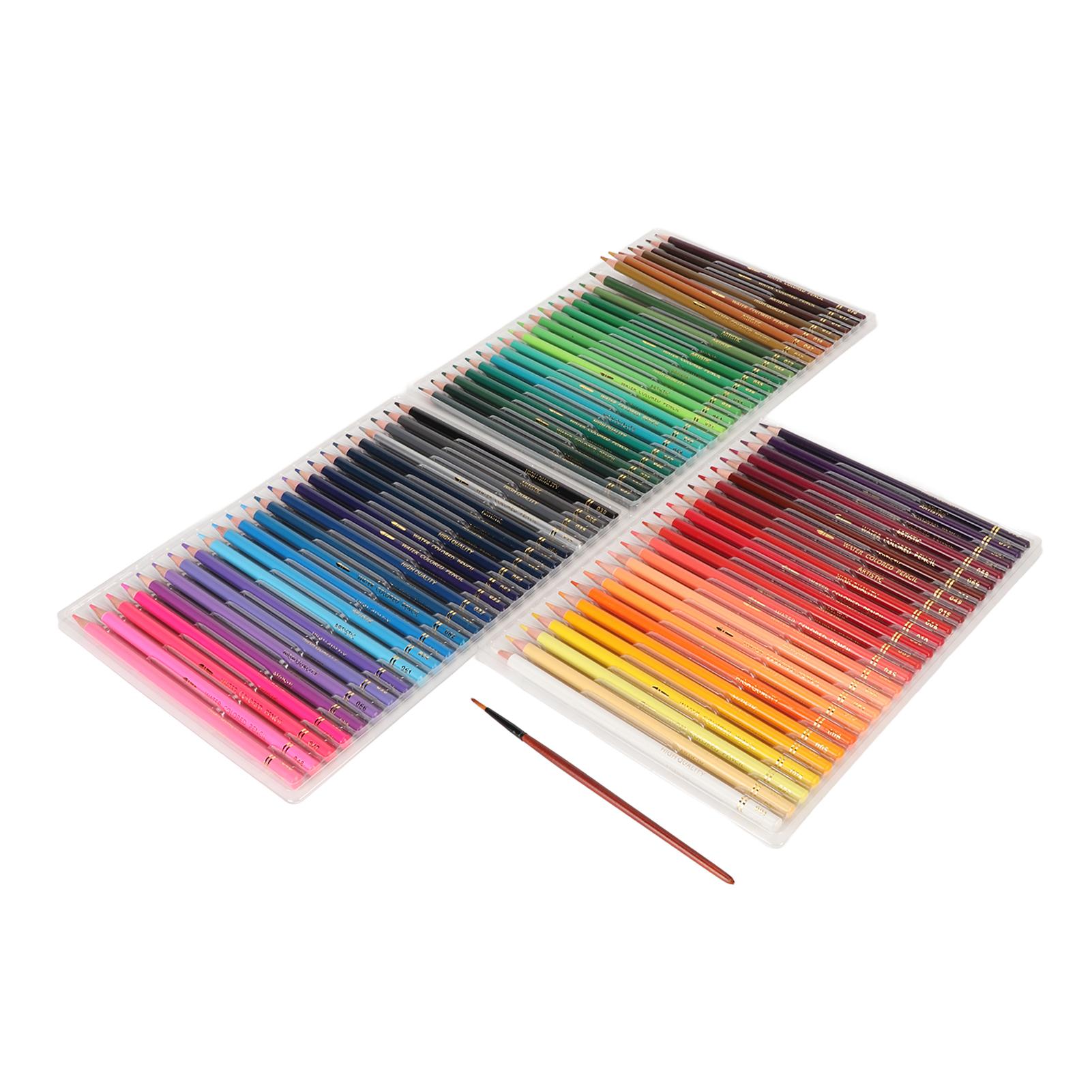 Crayons Aquarelle Professionnels Couleurs Vibrantes Sets de Crayons de Couleur Fournitures d'Art pour Colorier Mélanger Superposer