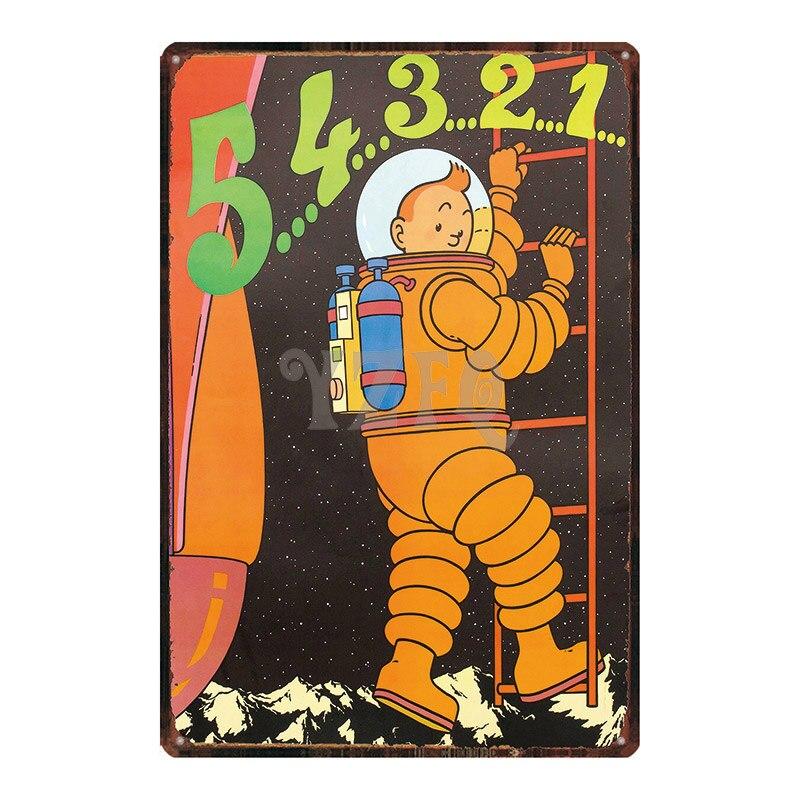 Vintage Cartoon Movie Tin Sign Metal Wall Art for Kids Room  Bar Decor  xCM Iron Painting DU