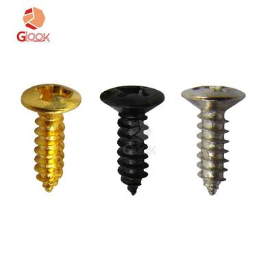 Electric Guitar Pickguard Screws (3x12) - Gold, Silver, Black Options (25-Pack)