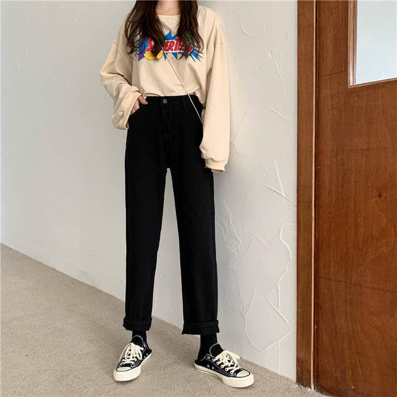 Straight Leg Jeans for Women High Waist Trend Denim Pants Mom Jean Baggy Pants Casual Comfort Trousers Oversize