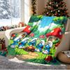 Blue Smurfs Pattern Blanket for Home Decoration, Bed, Sofa, Car Travel, Camping, Suitable for All Seasons, Birthday Christmas Gift