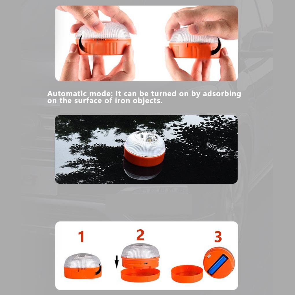 Led Car Emergency Light Flashlight Magnetic Induction Strobe Road Accident Lamp Beacon Safety Accessory