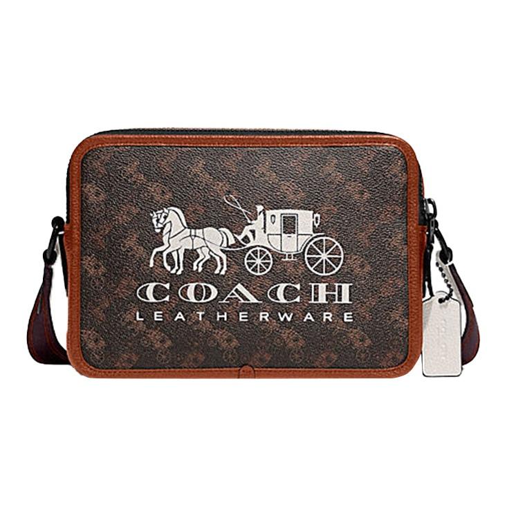 

Coach Charter 24 Classic Horse And Carriage Logo All Over Print Zipper Camera Bag Men Shoulder Bag Dark-Brown C8445-JITX0 Basic Set (Bag+Dust Bag)