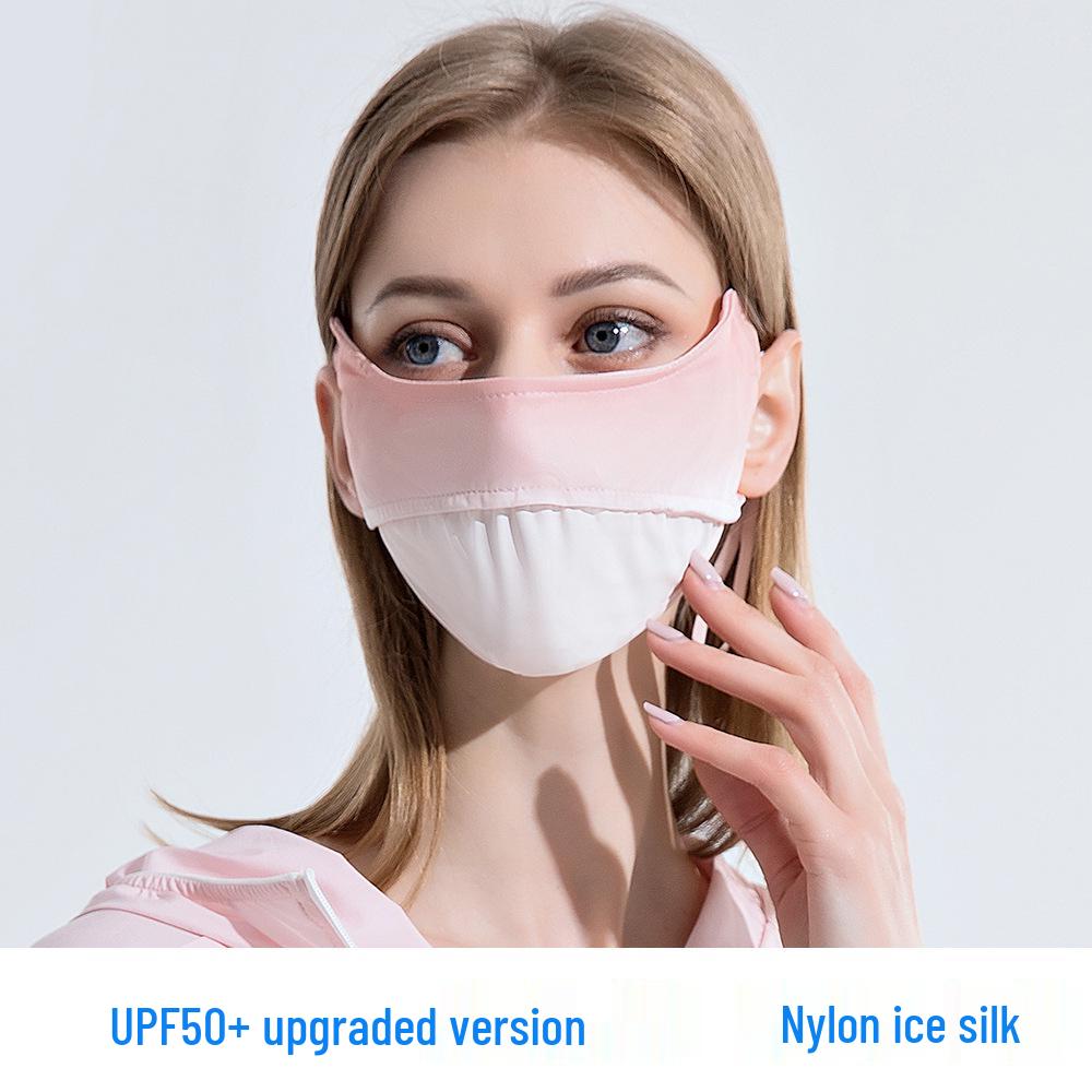 Women's Summer Gradient Anti-UV Face Mask with UPF50+ Ice Silk & Eye Protection