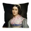 European Royal Court Lady Young Woman Portrait Painting Sofa Throw Pillowcase Rose Flower Home Decoration Art Cushion Cover