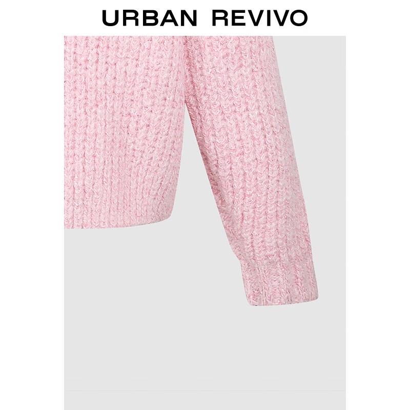 Damstickad topp med textur, V-ringning och knytdetalj