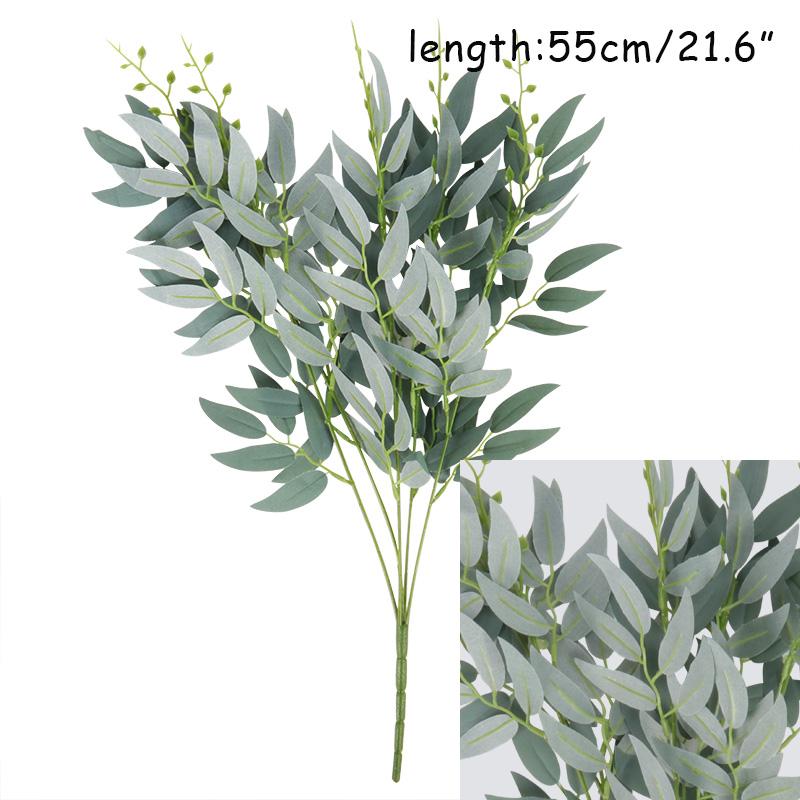 Artificial Mixed Eucalyptus Willow Leaves Stems DIY Bouquets Floral Faux Eucalyptus Garland Arrangement Home Wall Decor Wedding